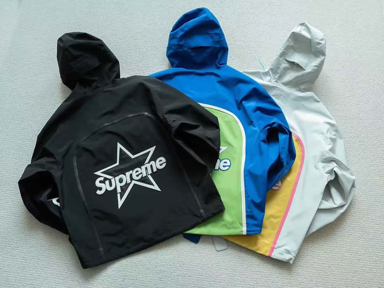 Supreme Vanson Leathers Gore Tex Shell Jacket Black Blue White Fw25 (19) - www.newkick.vip